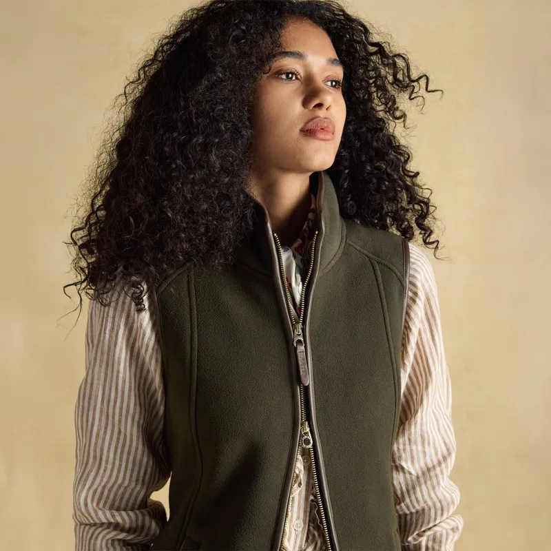 Joules Heritage Womens Fleece Vest - Green-10