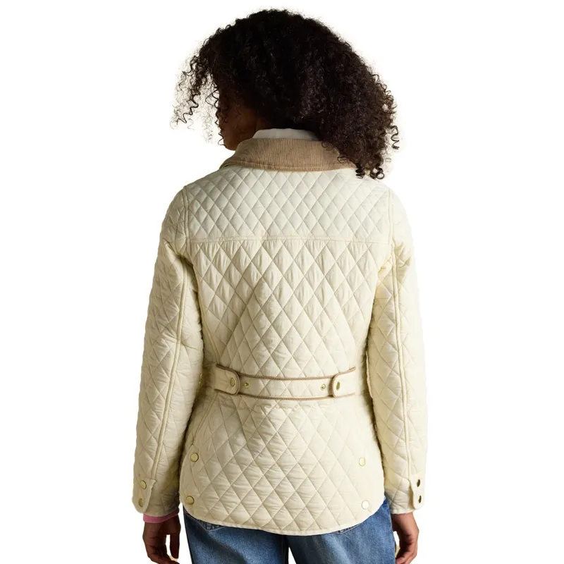 Joules Highclere Women's Diamond Quilted Jacket - Natural-2