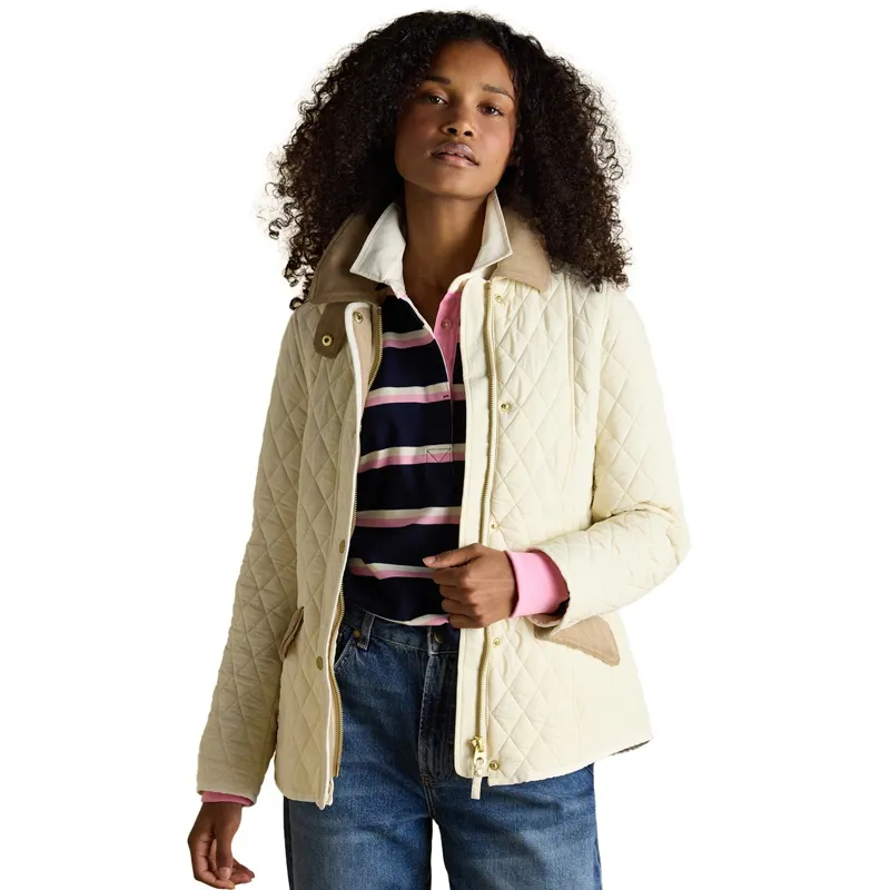Joules Highclere Women's Diamond Quilted Jacket - Natural-3