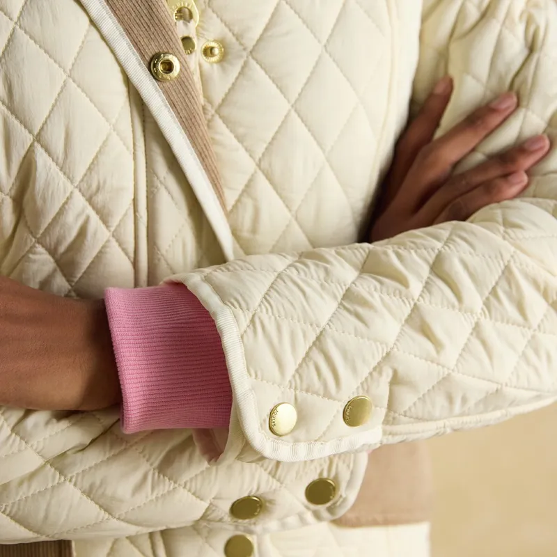 Joules Highclere Women's Diamond Quilted Jacket - Natural-4