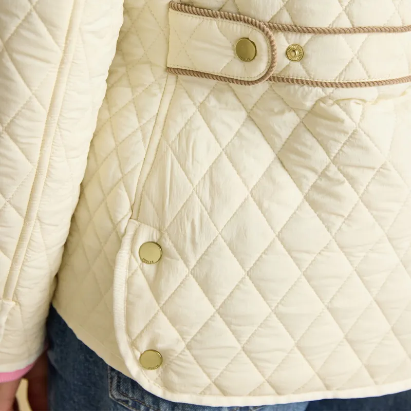 Joules Highclere Women's Diamond Quilted Jacket - Natural-6
