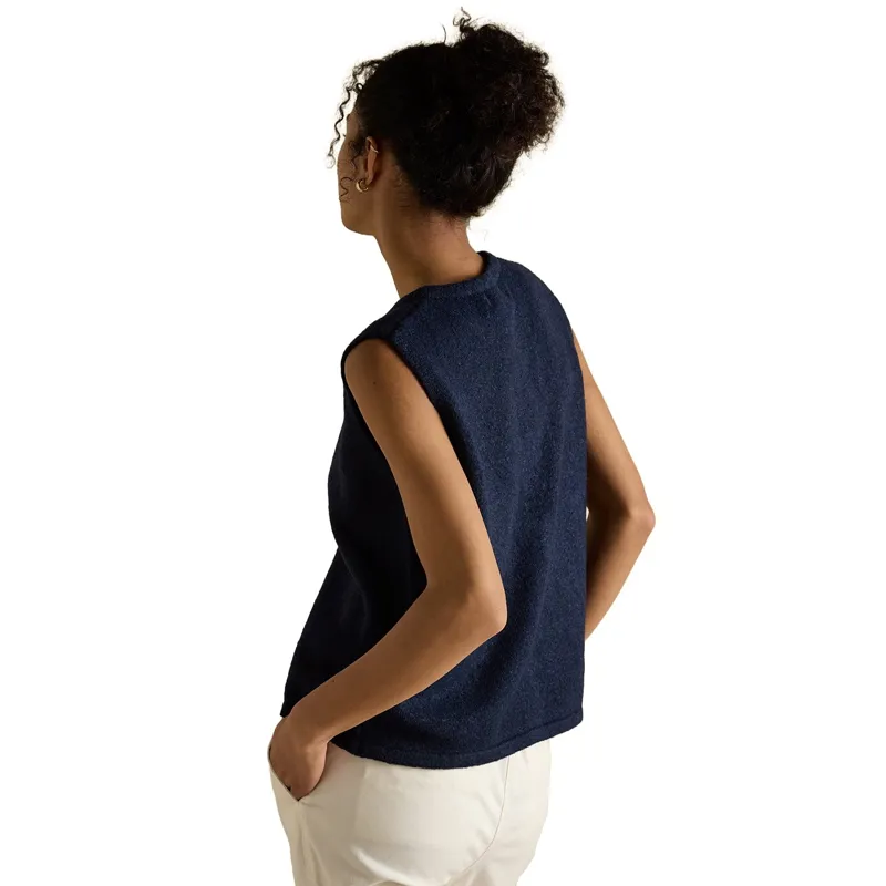 Joules Holly Womens Button Through Knit Vest - Navy-1