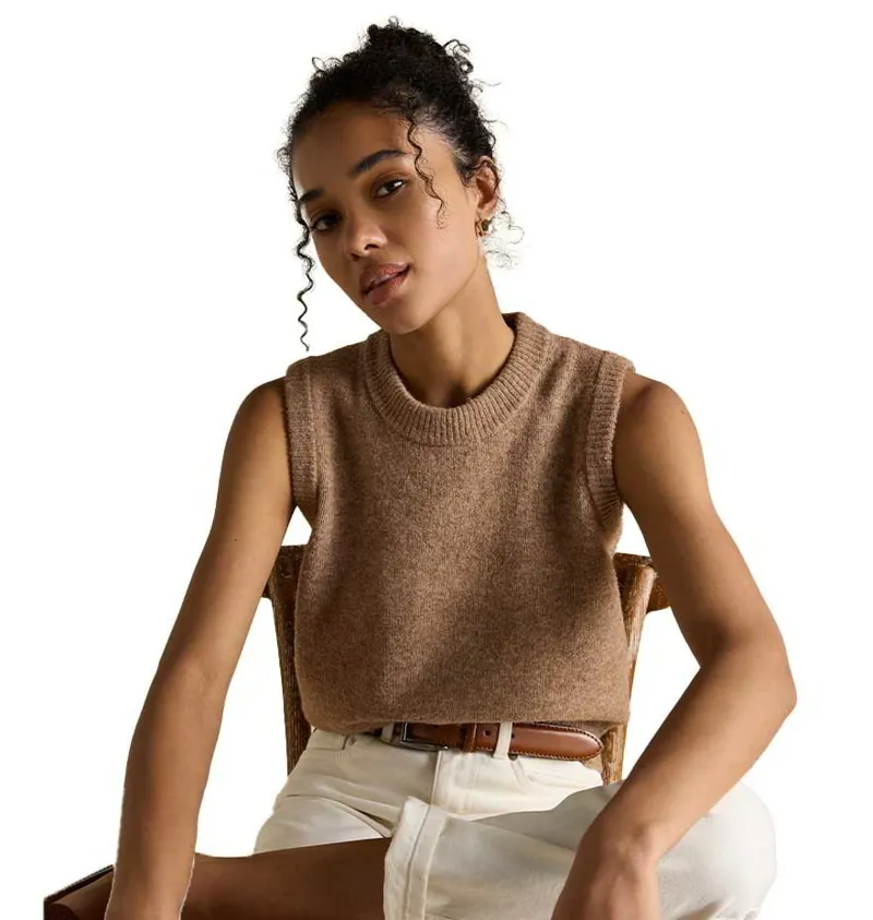 Joules Holly Womens Knit Vest - Tan-6