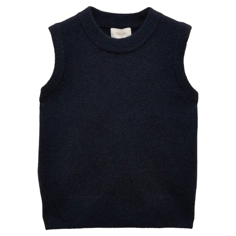 Joules Holly Womens Knit Sweater Vest - Navy-2