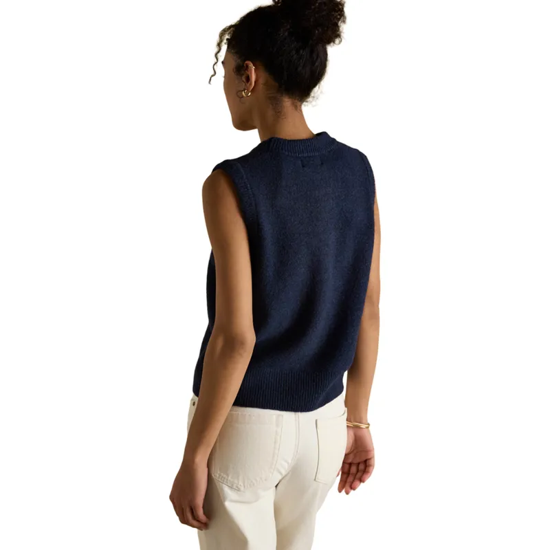 Joules Holly Womens Knit Sweater Vest - Navy-1