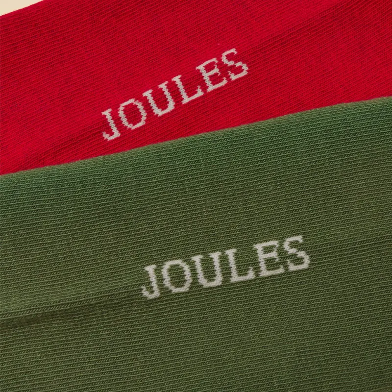 Joules Kingsbury Men's Socks 2 Pack - Khaki/Red-1