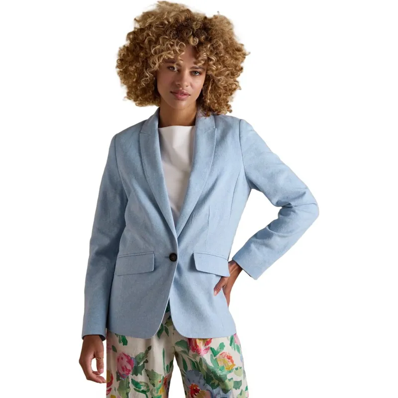 Joules Linen Blend Women's Blazer - Light Blue