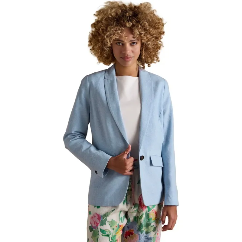 Joules Linen Blend Women's Blazer - Light Blue-5