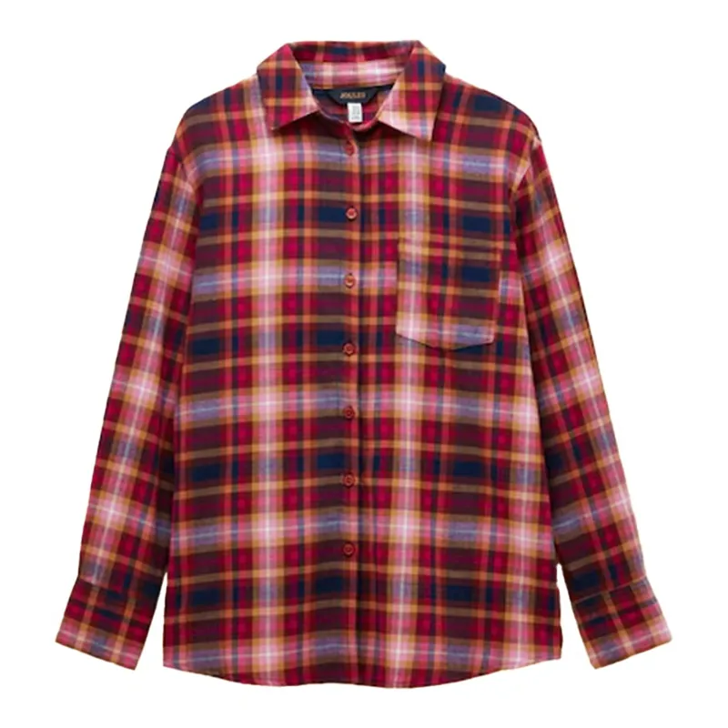Joules Lorena Women's Brushed Cotton Shirt - Red-2