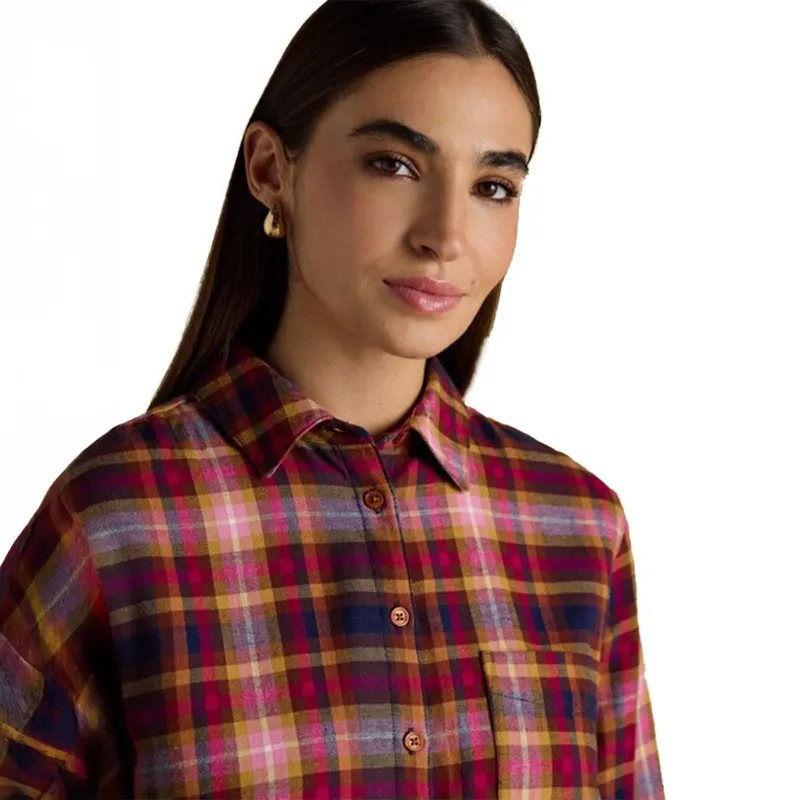 Joules Lorena Women's Brushed Cotton Shirt - Red-3