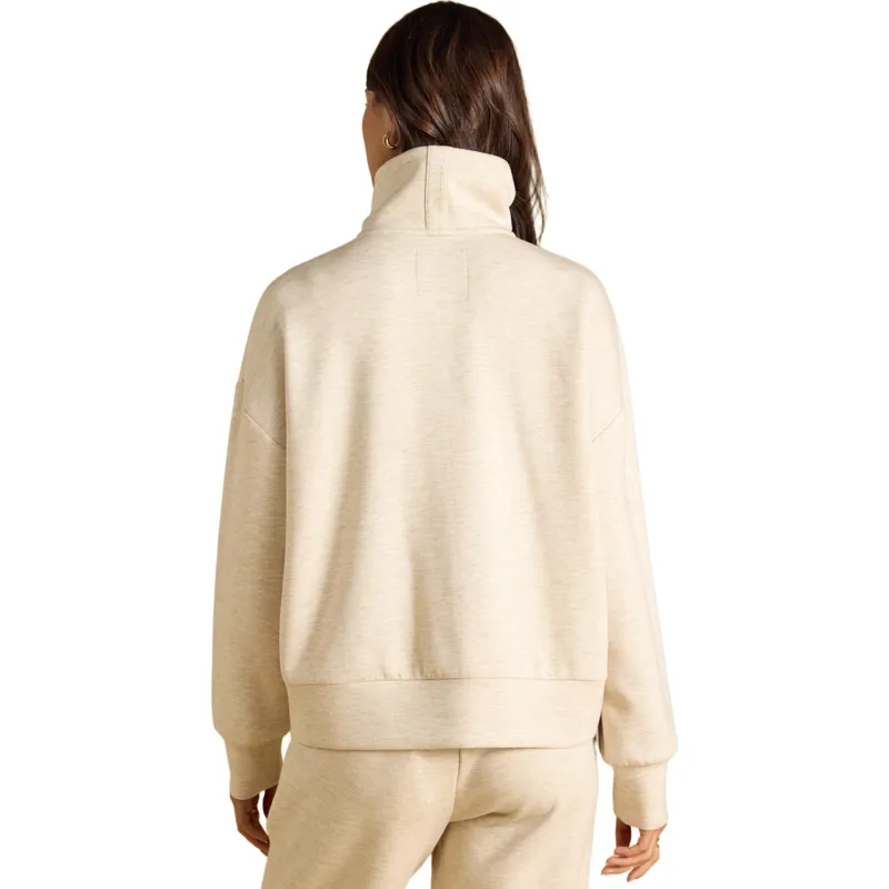 Joules Luxe Club Women's Quarter Zip Sweatshirt - Oatmeal-1