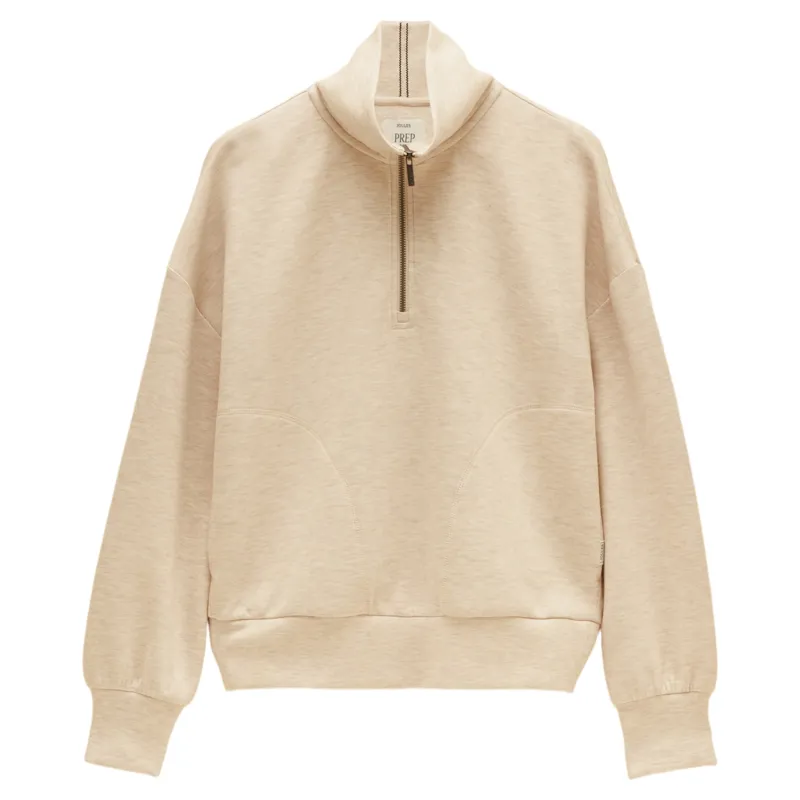 Joules Luxe Club Women's Quarter Zip Sweatshirt - Oatmeal-2