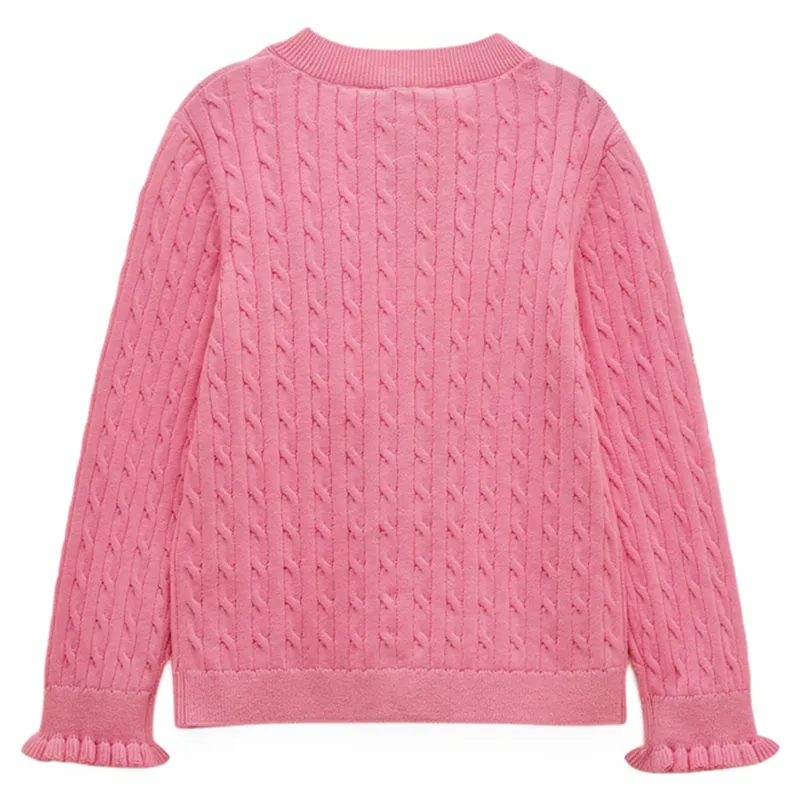 Joules Mallory Girls Cable Cardigan - Pink-1