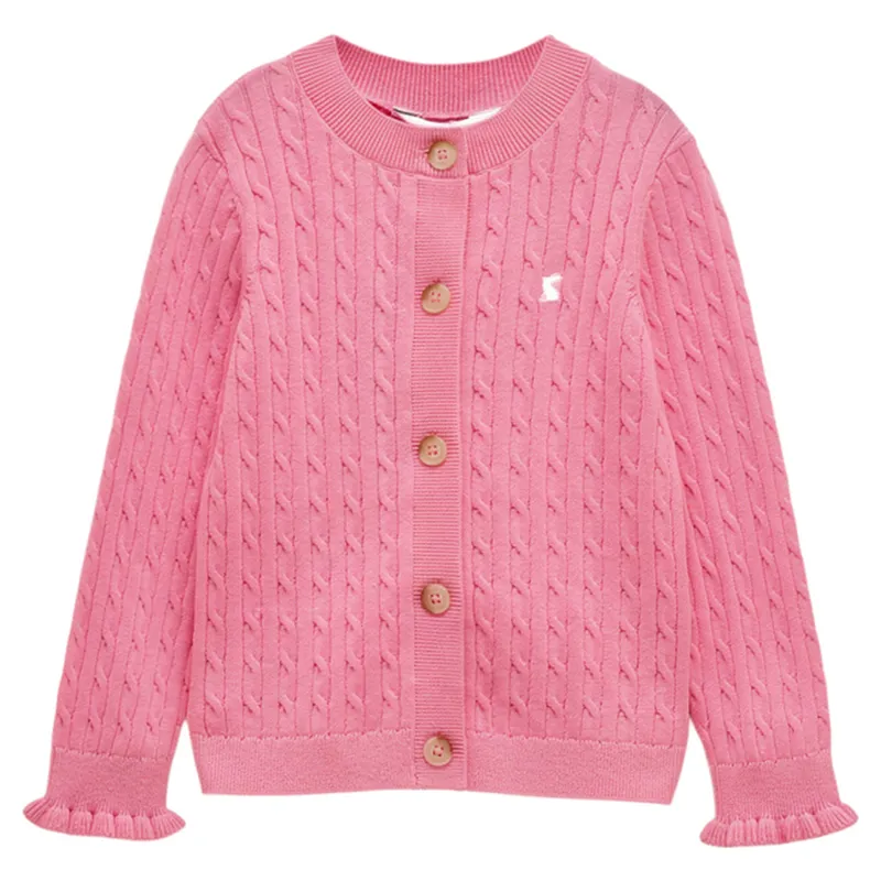 Joules Mallory Girls Cable Cardigan - Pink