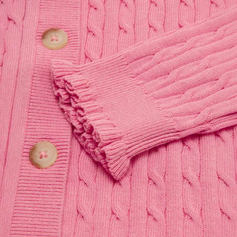 Joules Mallory Girls Cable Cardigan - Pink-2