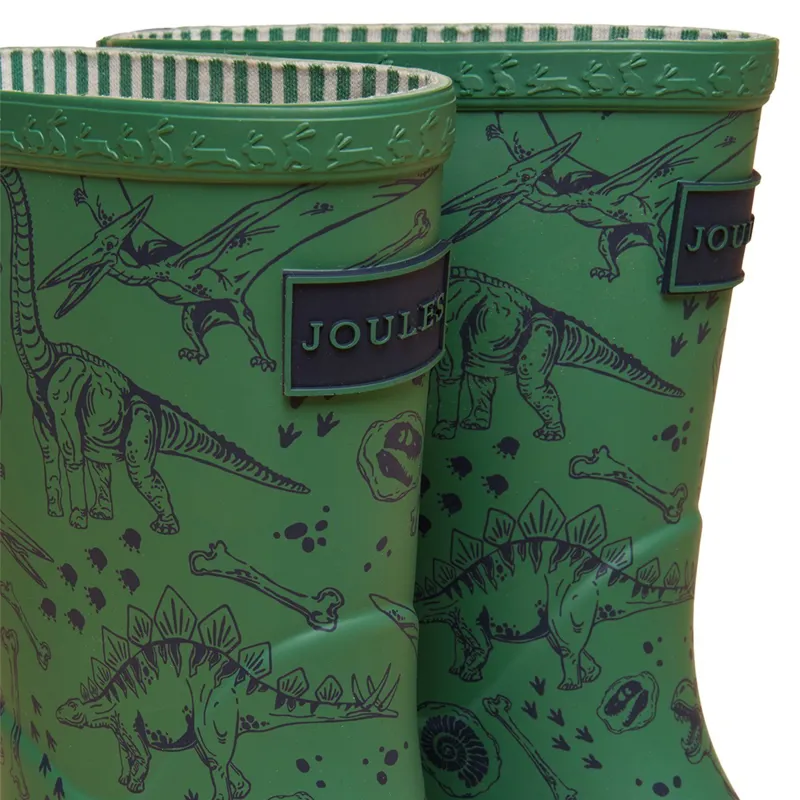 Joules Printed Junior Rain Boots - Green Dino-4