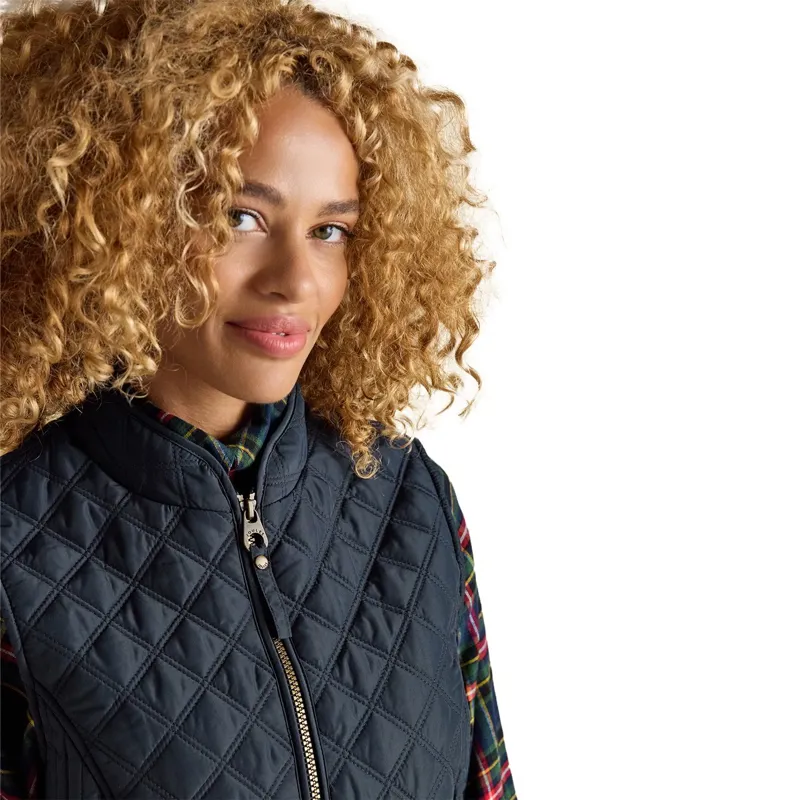 Joules Minx Womens Water-Resistant Diamond Quilted Vest - Navy-4
