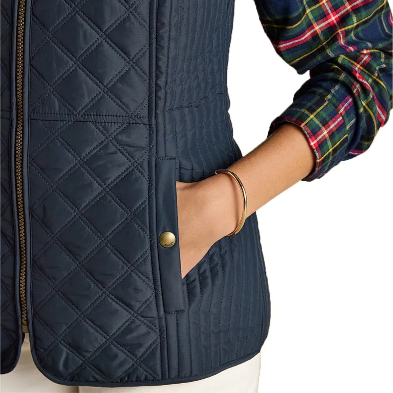 Joules Minx Womens Water-Resistant Diamond Quilted Vest - Navy-5