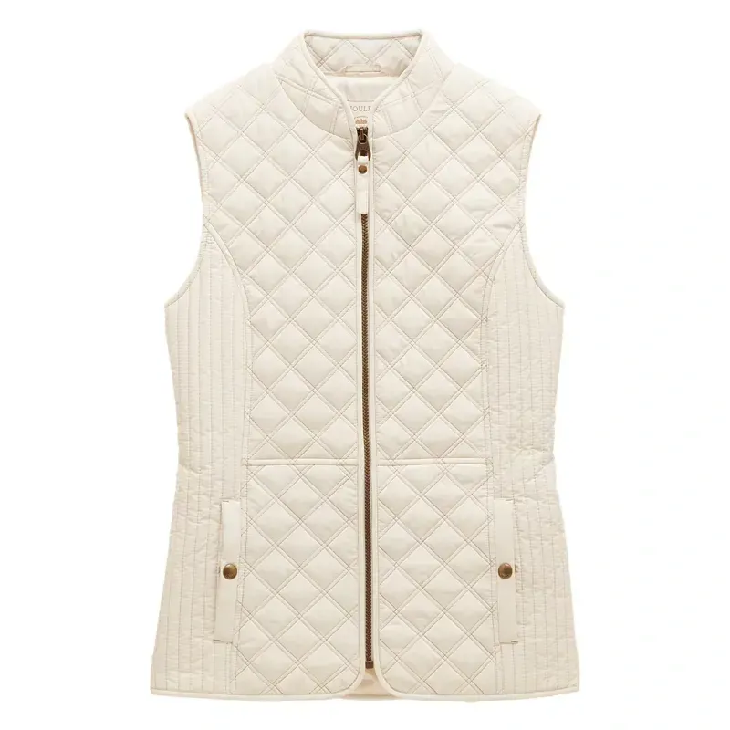 Joules Minx Womens Showerproof Diamond Quilted Vest - Cream-2