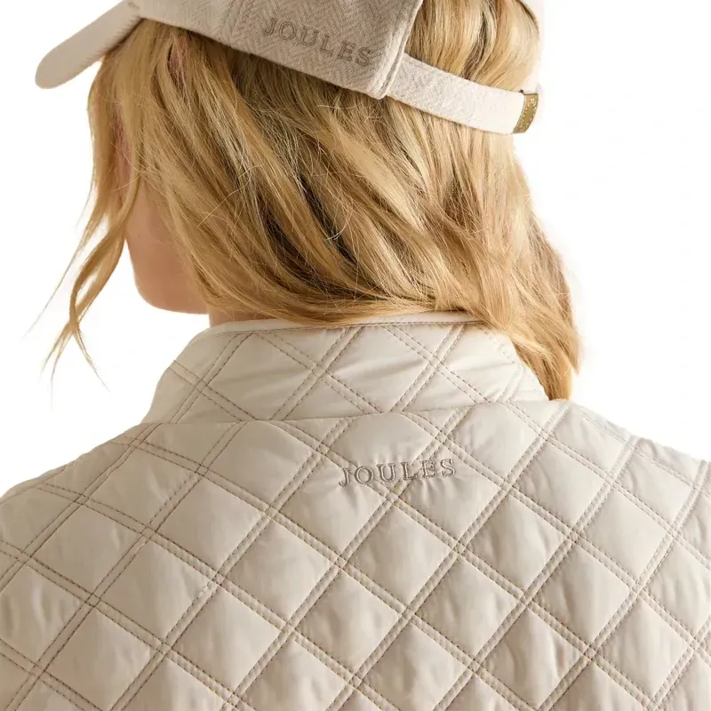 Joules Minx Womens Showerproof Diamond Quilted Vest - Cream-4