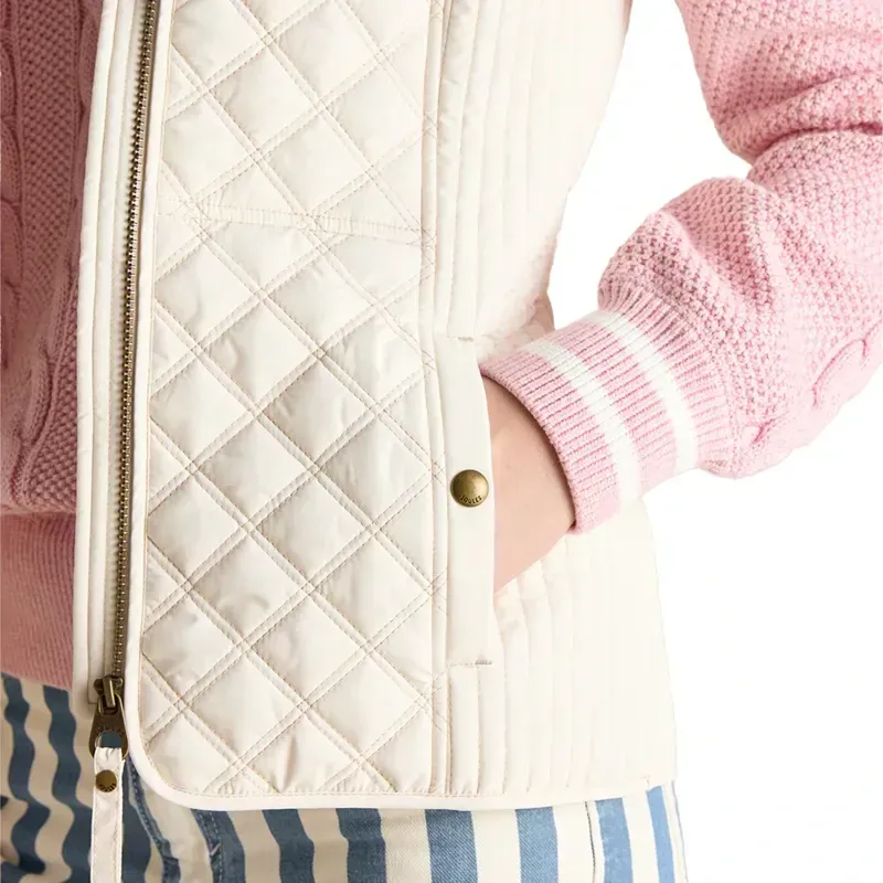 Joules Minx Womens Showerproof Diamond Quilted Vest - Cream-5