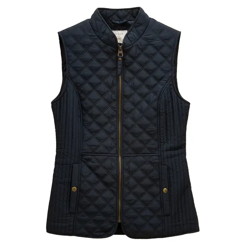 Joules Minx Womens Water-Resistant Diamond Quilted Vest - Navy-1
