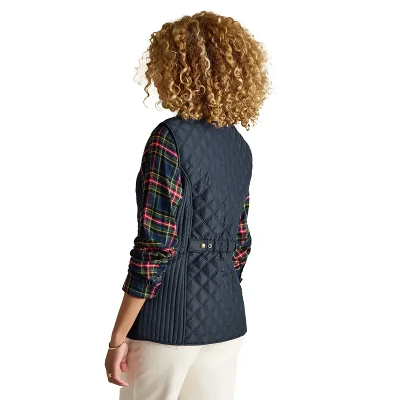Joules Minx Womens Water-Resistant Diamond Quilted Vest - Navy-3
