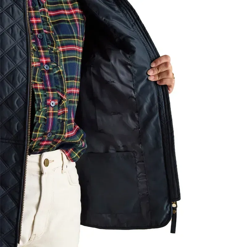 Joules Minx Womens Water-Resistant Diamond Quilted Vest - Navy-7