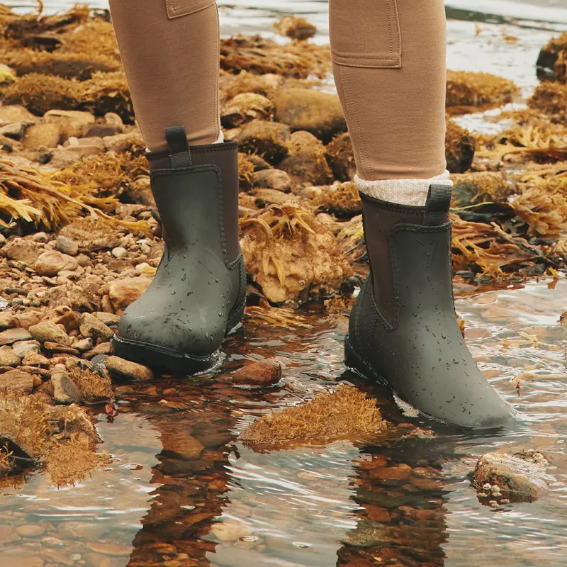 Joules Oakfield Womens Short Rubber Boots - Chocolate Brown-6