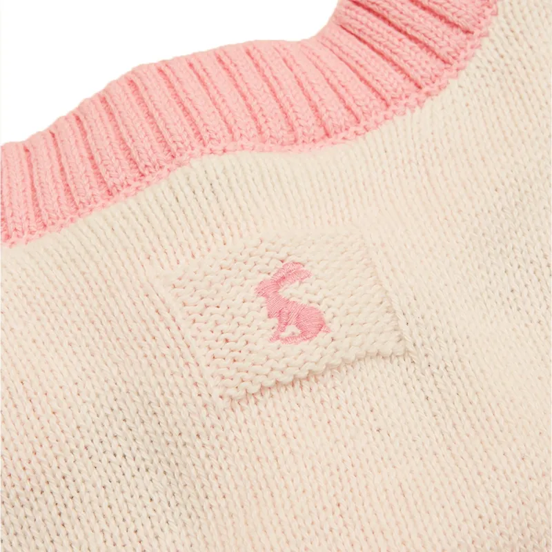 Joules Pippa Girls Knitted Cardigan - Cream/Horse-4