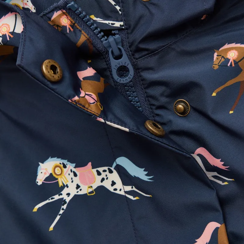 Joules Rainford Junior Waterproof Jacket - Navy/Horse-5