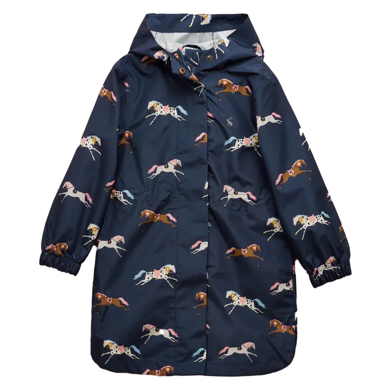 Joules Rainford Junior Waterproof Jacket - Navy/Horse