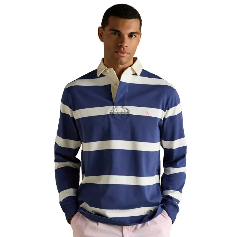 Joules Rugby Club Men's Long Sleeve Shirt - Blue/White