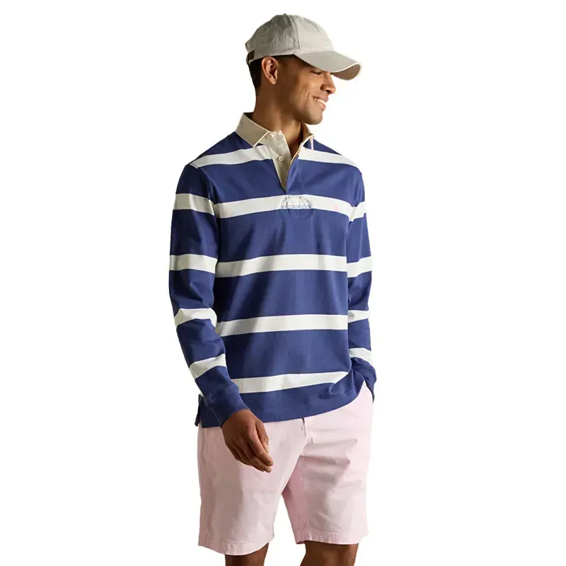 Joules Rugby Club Men's Long Sleeve Shirt - Blue/White-4