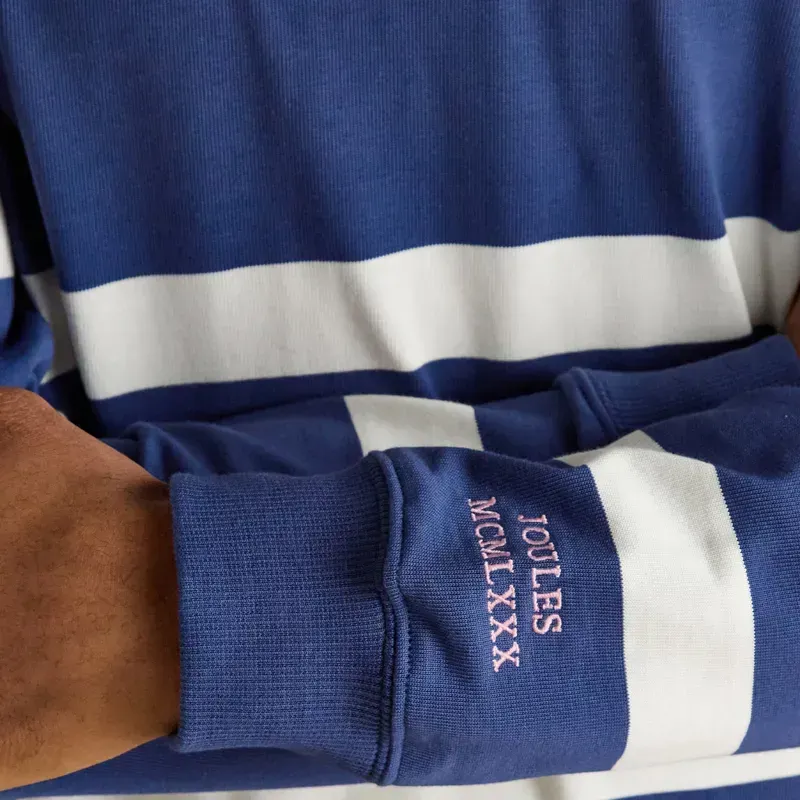 Joules Rugby Club Men's Long Sleeve Shirt - Blue/White-7