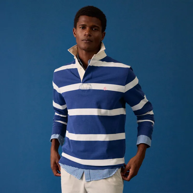 Joules Rugby Club Men's Long Sleeve Shirt - Blue/White-3