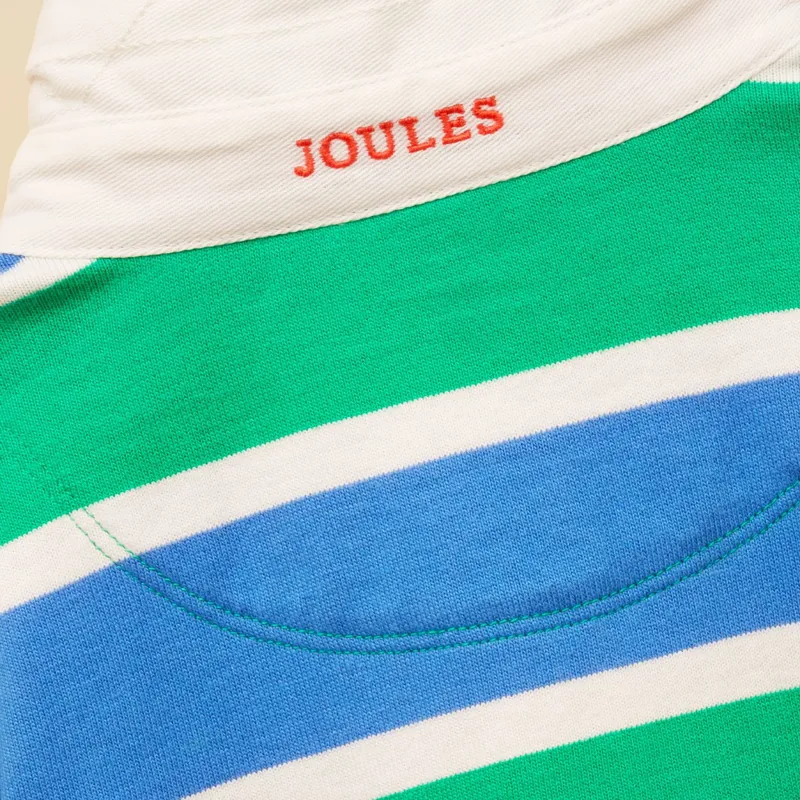 Joules Junior Boys Rugby Shirt - Green/Blue Stripe-3
