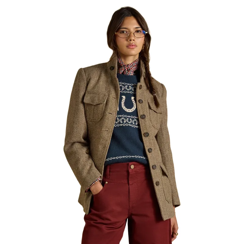 Joules Saddlebury Women's Jacket - Brown/Herringbone-3