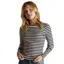 Joules Sophie Women's Ribbed Long Sleeve T-Shirt - Navy/Oatmeal Stripe