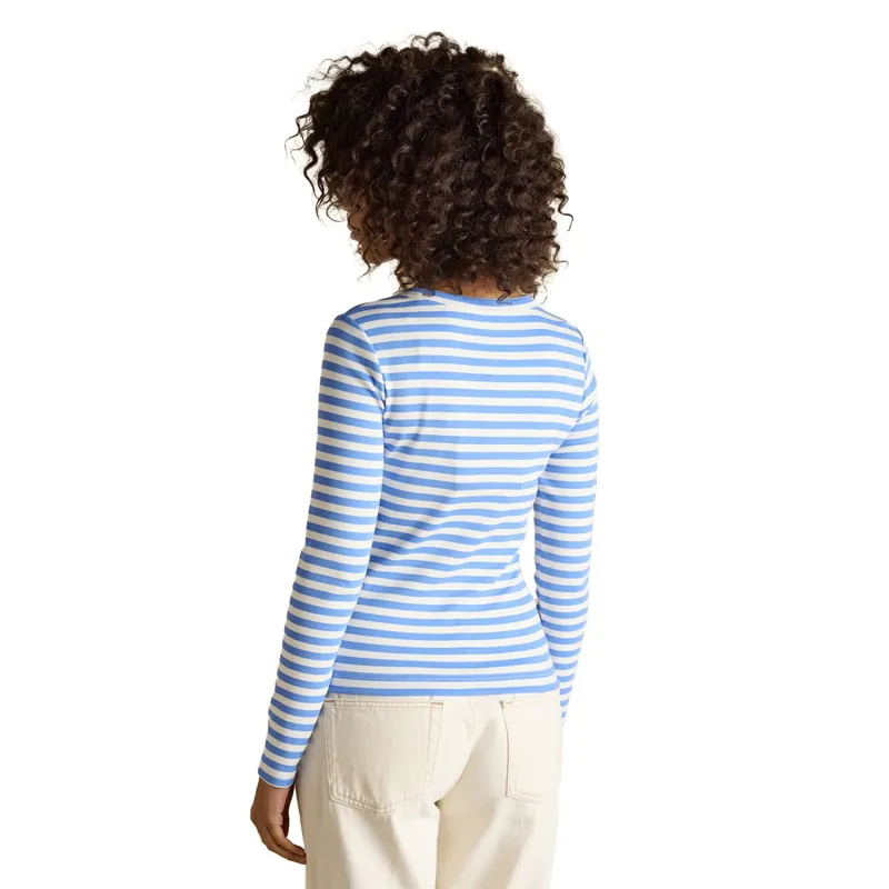 Joules Sophie Women's Ribbed Long Sleeve T-Shirt - Blue Stripe-3