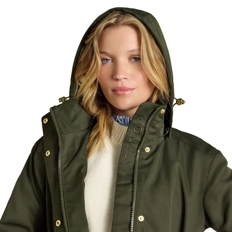Joules Stormwell Womens Waterproof Longline Raincoat - Green-8