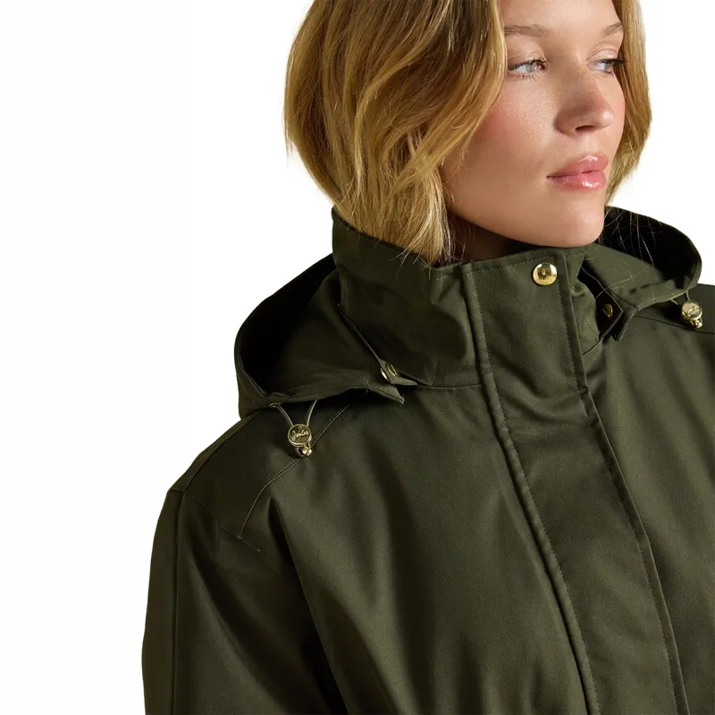 Joules Stormwell Womens Waterproof Longline Raincoat - Green-6