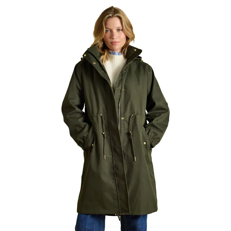 Joules Stormwell Womens Waterproof Longline Raincoat - Green