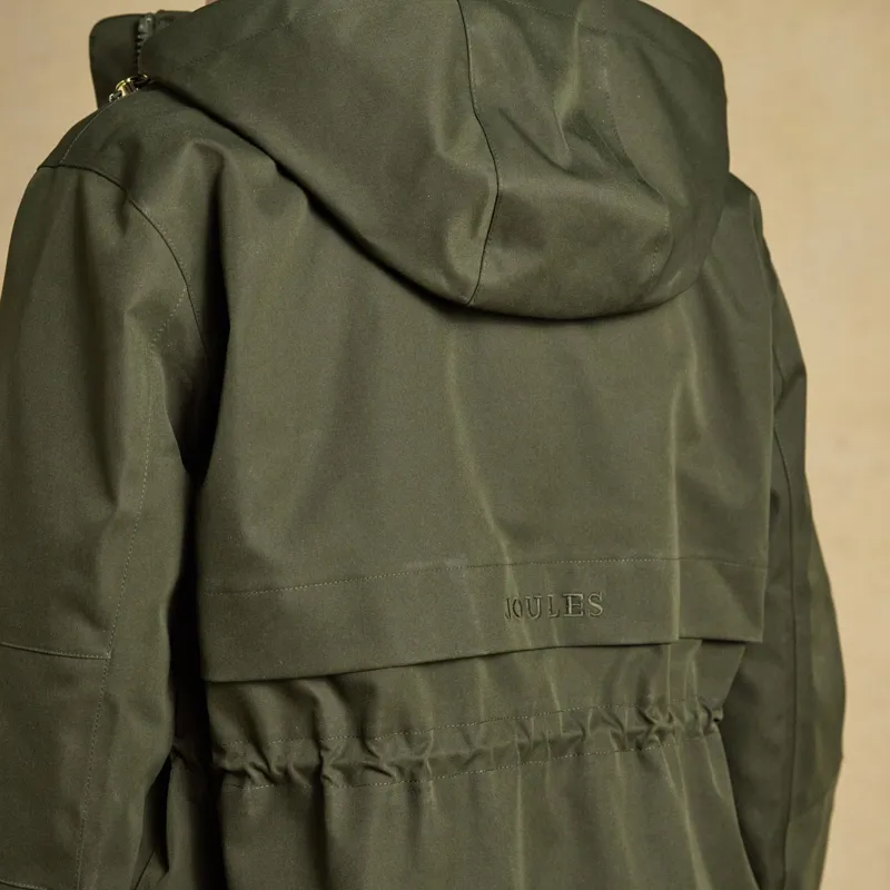 Joules Stormwell Womens Waterproof Longline Raincoat - Green-5