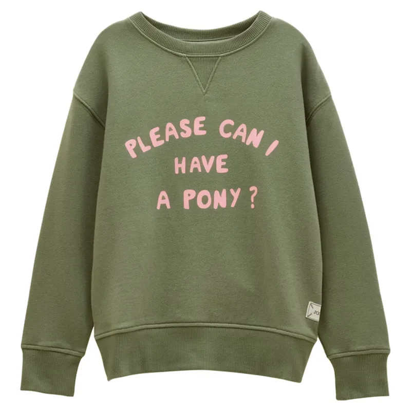 Joules Sundaze Girls Crew Neck Sweatshirt - Khaki