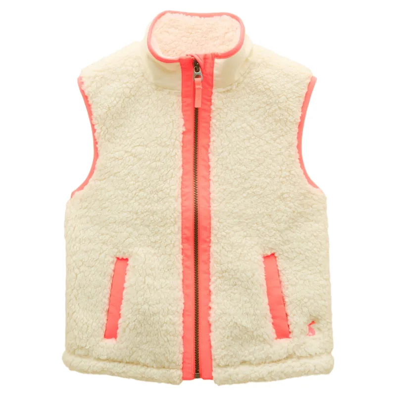 Joules Tilly Junior Girls Fleece Vest - Cream