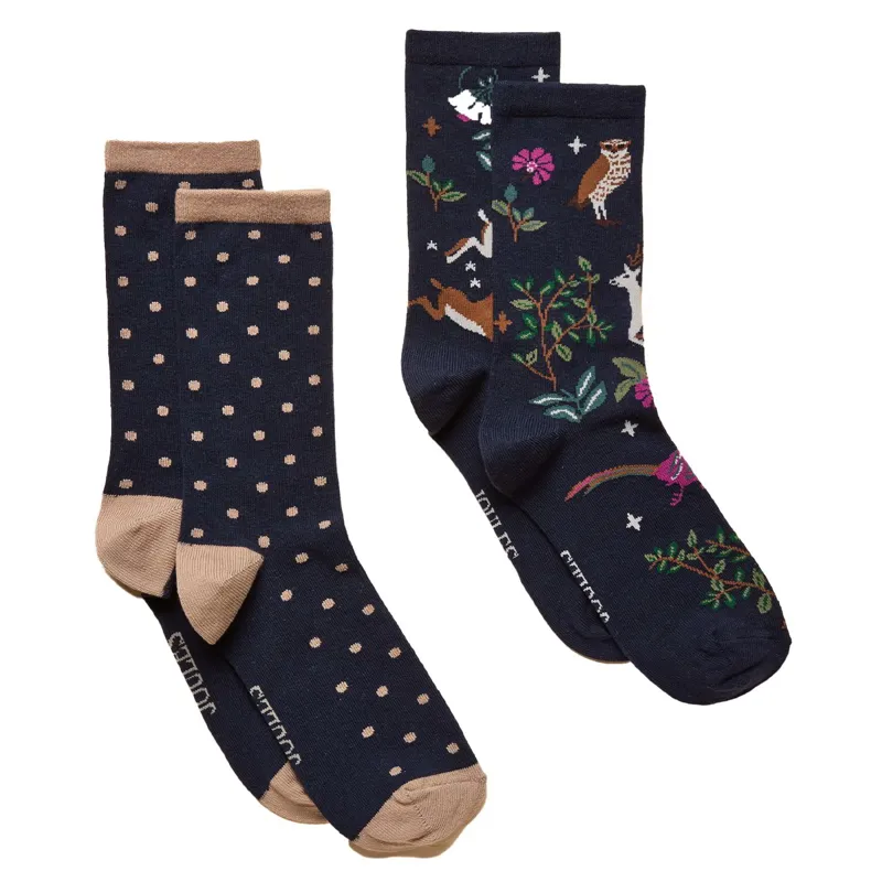 Joules Everyday Women's Socks 2 Pack - Multi/Navy