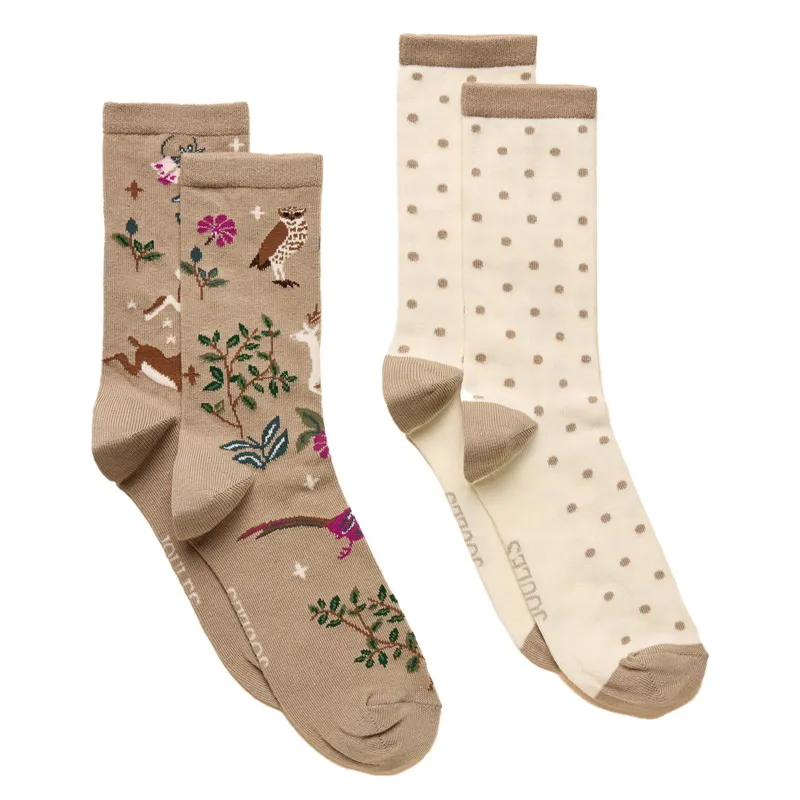Joules Everyday Women's Socks 2 Pack - Multi/Neutral
