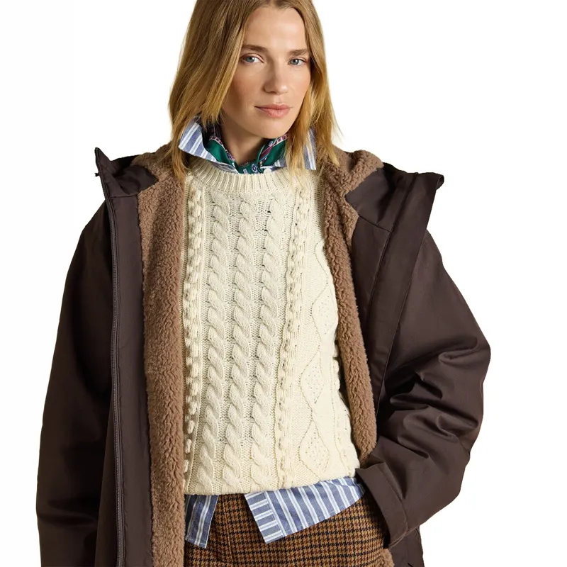 Joules Coverall Oversized Women's Waterproof Coat - Chocolate Brown-6