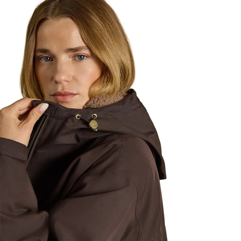 Joules Coverall Oversized Women's Waterproof Coat - Chocolate Brown-5